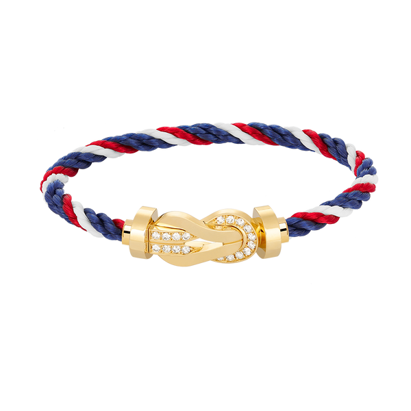 <ORIELL>CHANCE LARGE 8 FIGURE BUCKLE HALF DIAMOND BRACELET GOLD