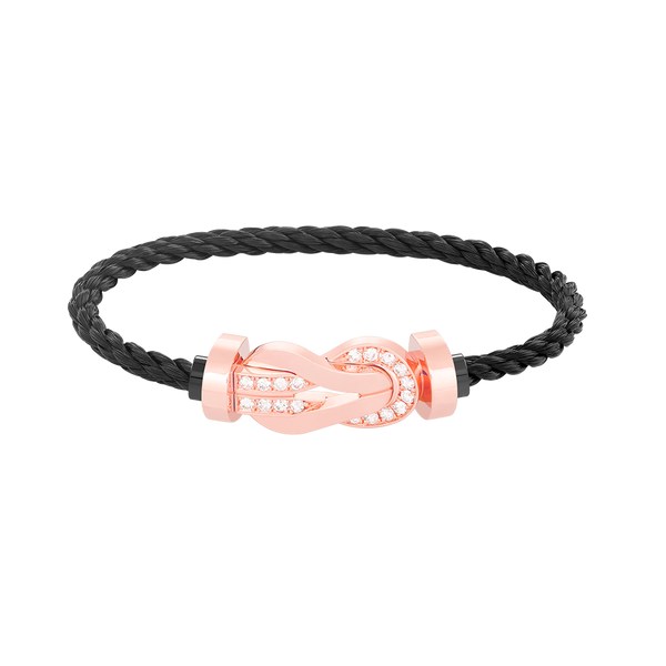 <ORIELL>CHANCE LARGE 8 FIGURE BUCKLE HALF DIAMOND BRACELET ROSE GOLD