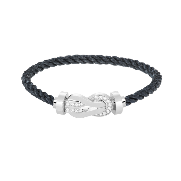 <ORIELL>CHANCE LARGE 8 FIGURE BUCKLE HALF DIAMOND BRACELET SILVER