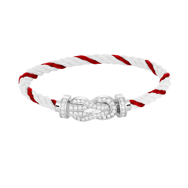 <ORIELL>CHANCE LARGE 8 FIGURE BUCKLE FULL DIAMOND BRACELET SILVER