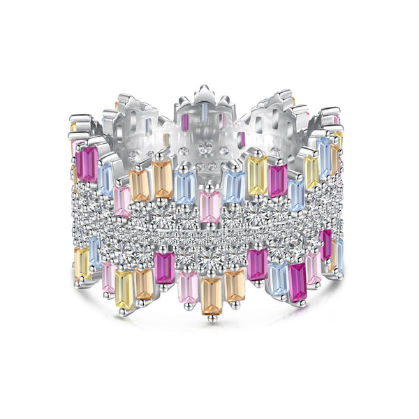 <ORIELL>Luxurious Colorful Radiant Cut Daily Ring