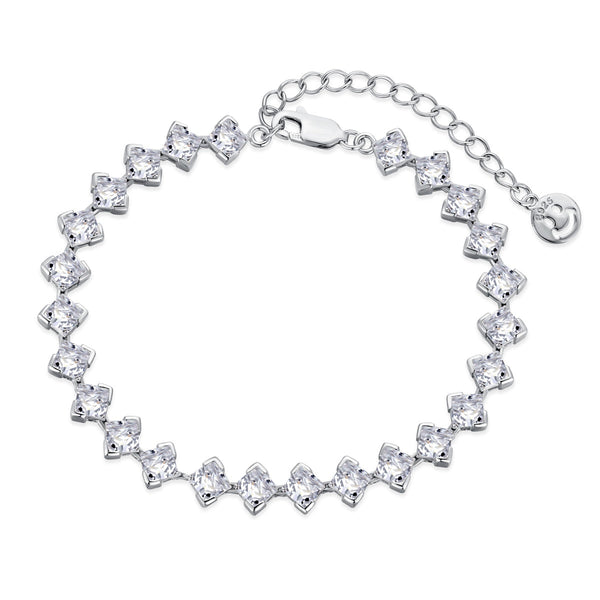 <ORIELL>0.5 Carat Ornate Princess Cut Daily Bracelet