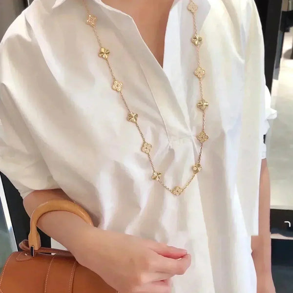 <ORIELL>CLOVER 20 MOTIFS LASER DIAMOND NECKLACE