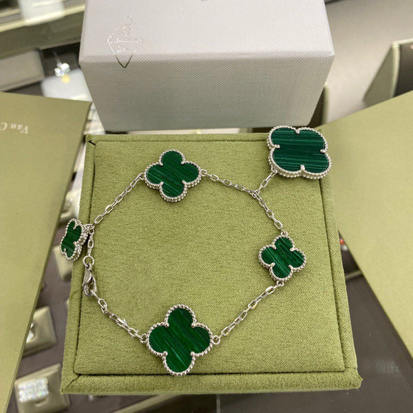 <ORIELL>CLOVER 5 MOTIFS MALACHITE BRACELET