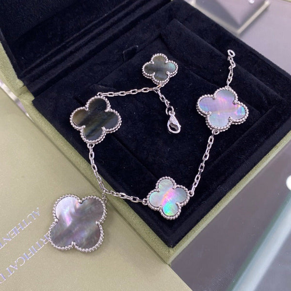 <ORIELL>CLOVER 5 MOTIFS DARK MOP BRACELET
