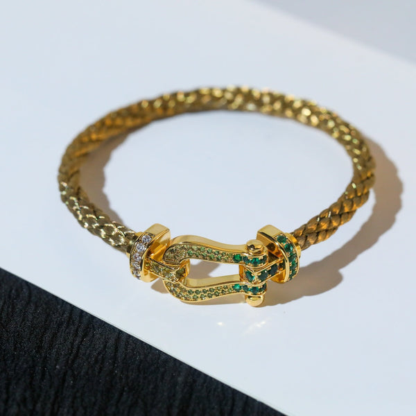 <ORIELL>FORCE 10 GOLD GREEN DIAMOND PAVED