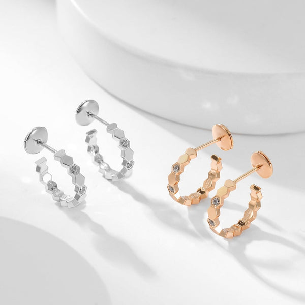 <ORIELL>BEE LOVE DIAMOND HOOP EARRINGS