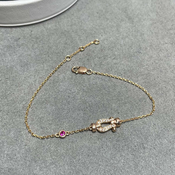 <ORIELL>FORCE 10 DIAMOND CHAIN LINK PINK GOLD BRACELET