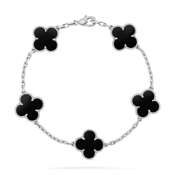 <ORIELL>CLOVER 5 MOTIF ONYXS  BRACELET