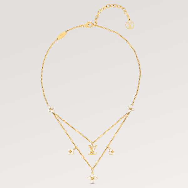 <ORIELL>FLOWERGRAM GOLD MOP DOUBLE ROW NECKLACE
