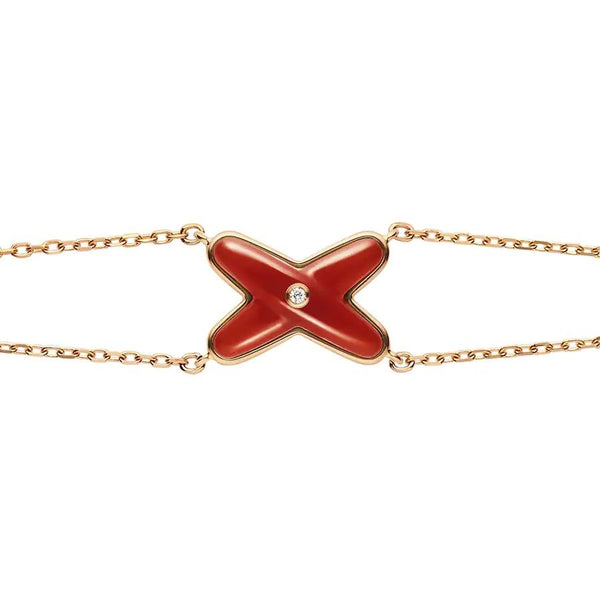 <ORIELL>JEUX BRACELET CARNELIAN PINK GOLD 1 DIAMOND