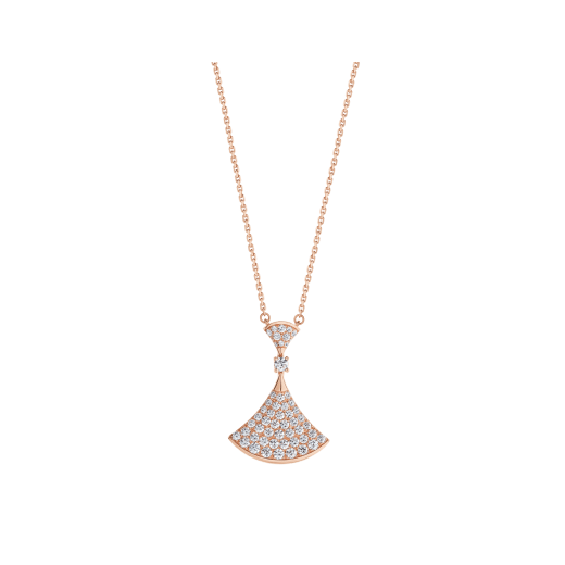<ORIELL>DREAM NECKLACE PINK GOLD FULL DIAMOND