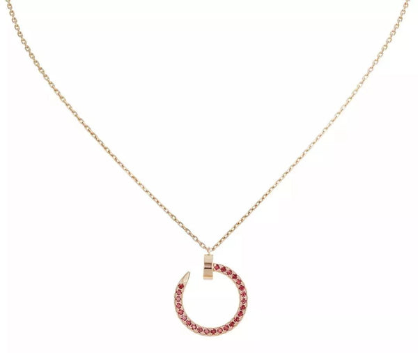 <ORIELL>JUSTE NECKLACE GOLD RED DIAMONDS