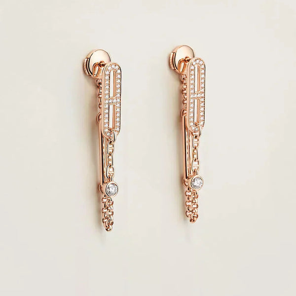 <ORIELL>CHAINE CHAOS DIAMOND DROP EARRINGS