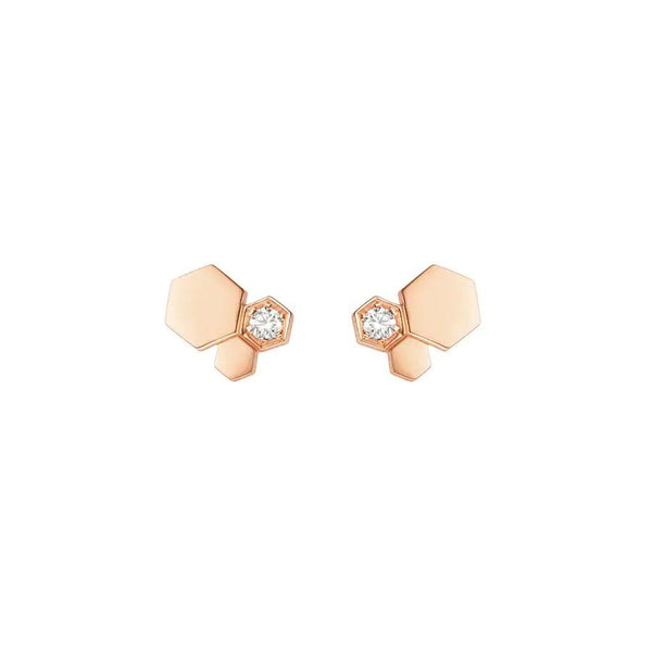 <ORIELL>BEE LOVE PINK GOLD DIAMOND EARRINGS