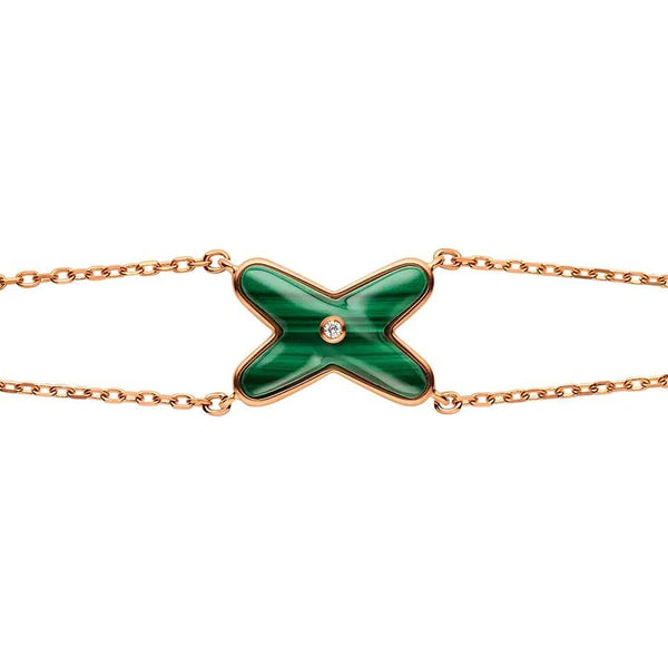 <ORIELL>JEUX BRACELET MALACHITE PINK GOLD 1 DIAMOND