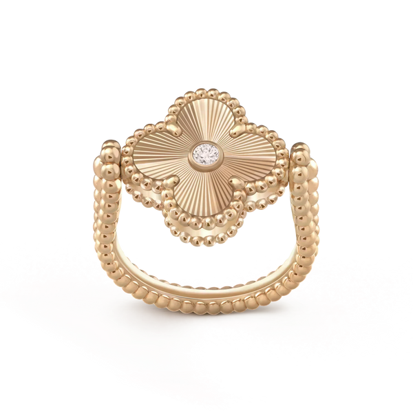 <ORIELL>CLOVER RIVERSIBLE ROSE GOLD RING