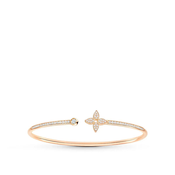 <ORIELL>IDYLLE PINK GOLD OPEN BRACELET DIAMOND PAVED