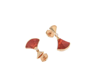 <ORIELL>DREAM Carnelian PINK GOLD EARRINGS